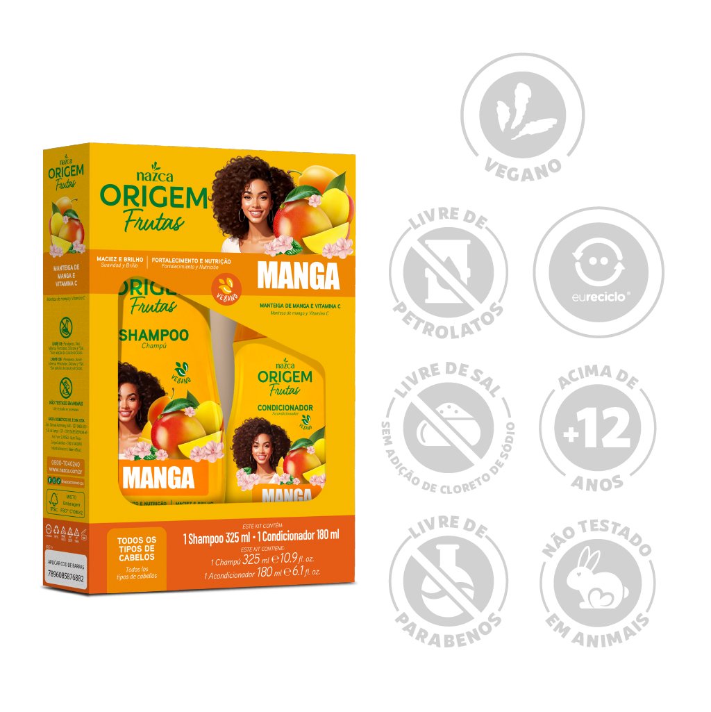 KIT SHAMPOO E CONDICIONADOR ORIGEM FRUTAS MANGA