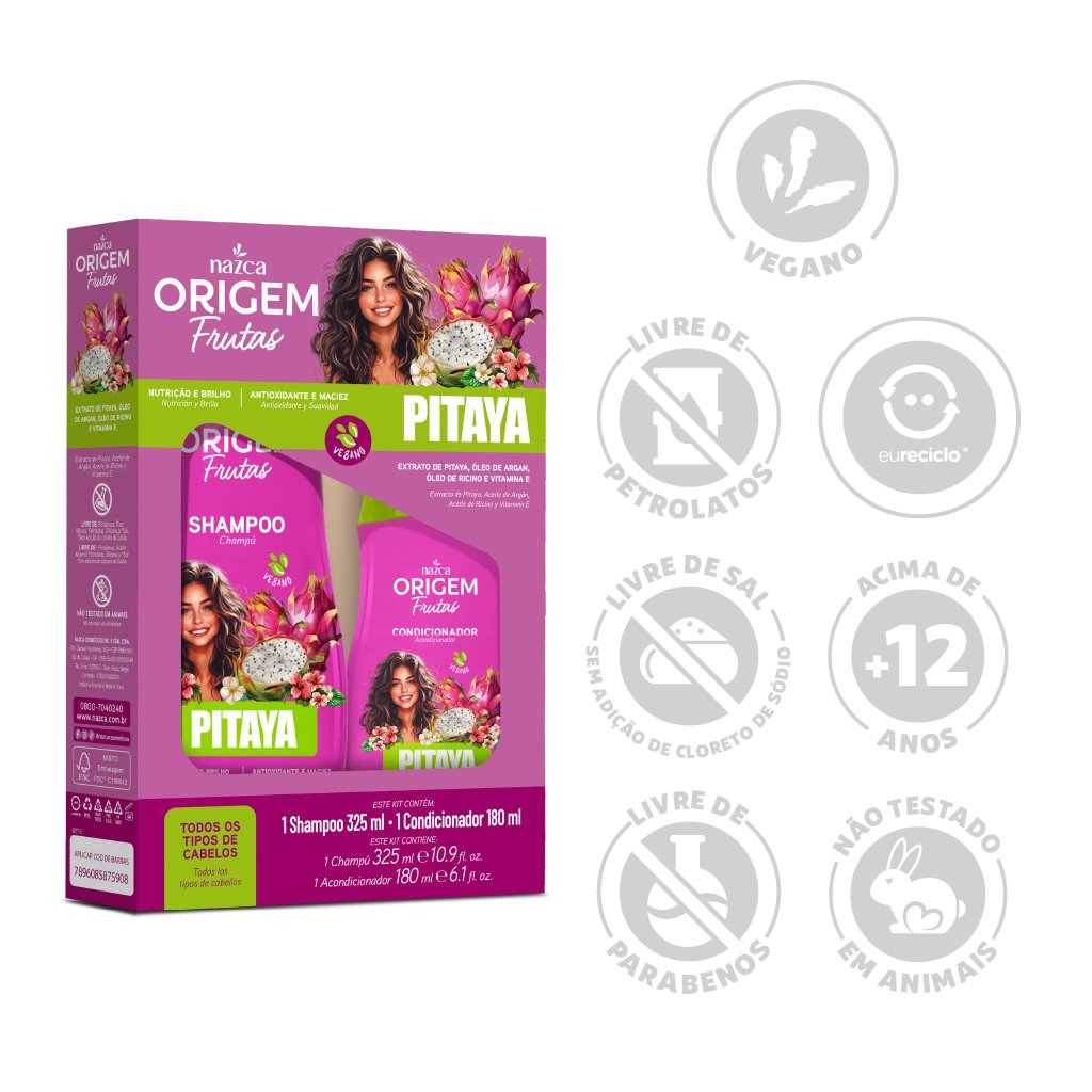 ORIGEM FRUTAS SHAMPOO E CONDICIONADOR PITAYA