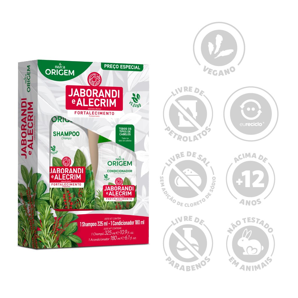 Shampoo e Condicionador Jaborandi e Alecrim