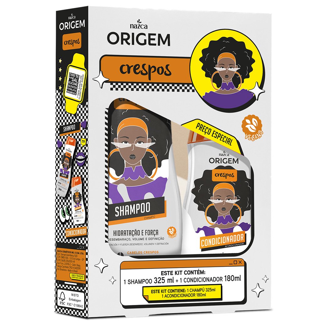 ORIGEM 2 EM 1 CRESPOS 1KG CREME DE PENTEAR E CREME DE HIDRATAÇÃO