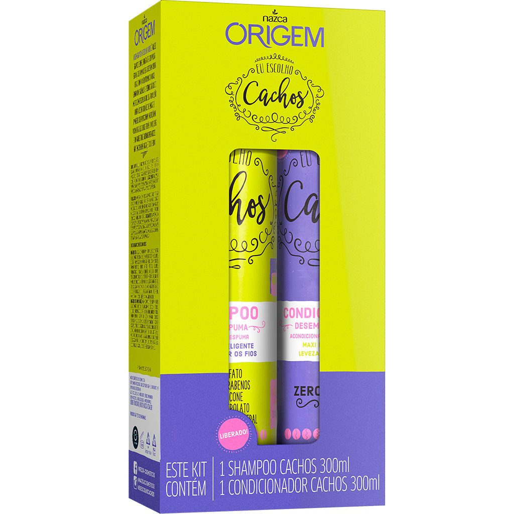 shampoo e condicionador - eu escolho cachos - nazca origem