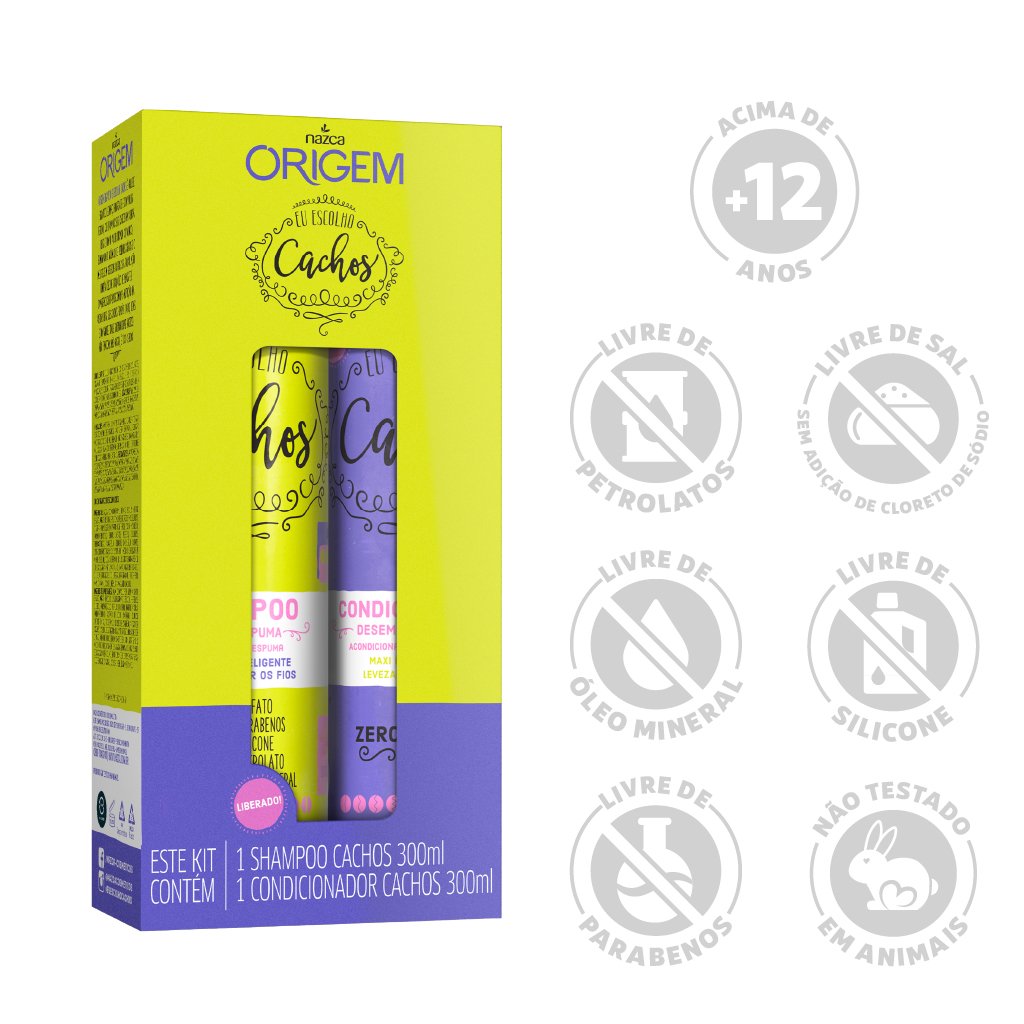 shampoo e condicionador - eu escolho cachos - nazca origem