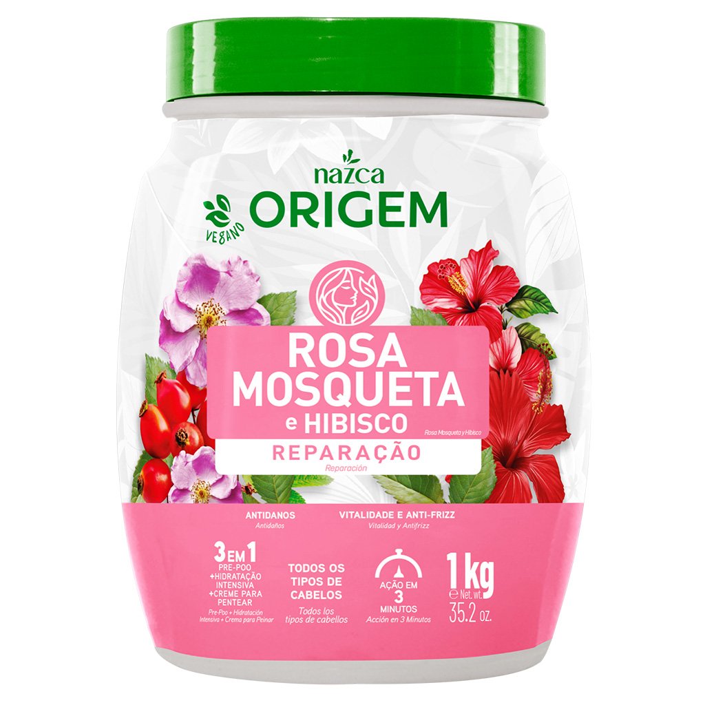 ORIGEM 3EM1 ROSA MOSQUETA E HIBISCO