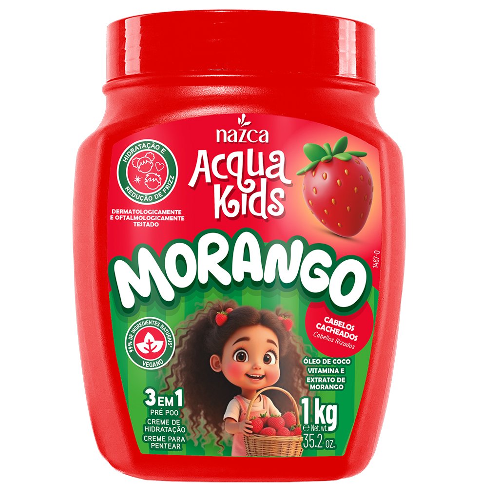 ACQUA KIDS CREME 1KG HIDRATAÇÃO MORANGO