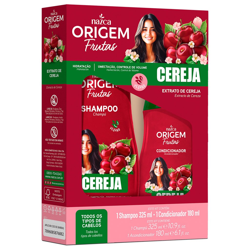 KIT DE SHAMPOO E CONDICIONADOR CEREJA